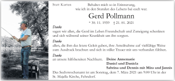 Traueranzeige von Gerd Pollmann von Neue Osnabrücker Zeitung GmbH & Co. KG