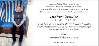 Traueranzeige von Herbert Schulte von Neue Osnabrücker Zeitung GmbH & Co. KG