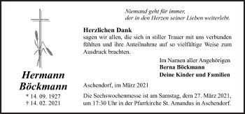Traueranzeige von Hermann Böckmann von Neue Osnabrücker Zeitung GmbH & Co. KG