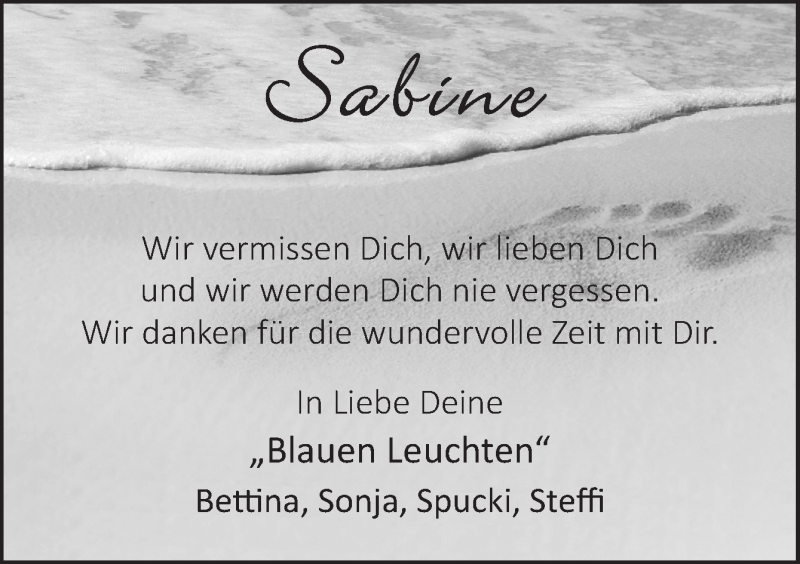  Traueranzeige für Sabine aus dem Moore vom 22.03.2021 aus Neue Osnabrücker Zeitung GmbH & Co. KG