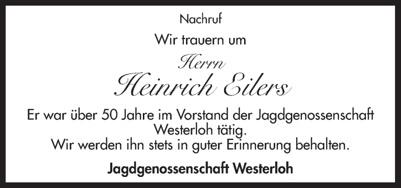  Traueranzeige für Heinrich Eilers vom 08.04.2021 aus Neue Osnabrücker Zeitung GmbH & Co. KG