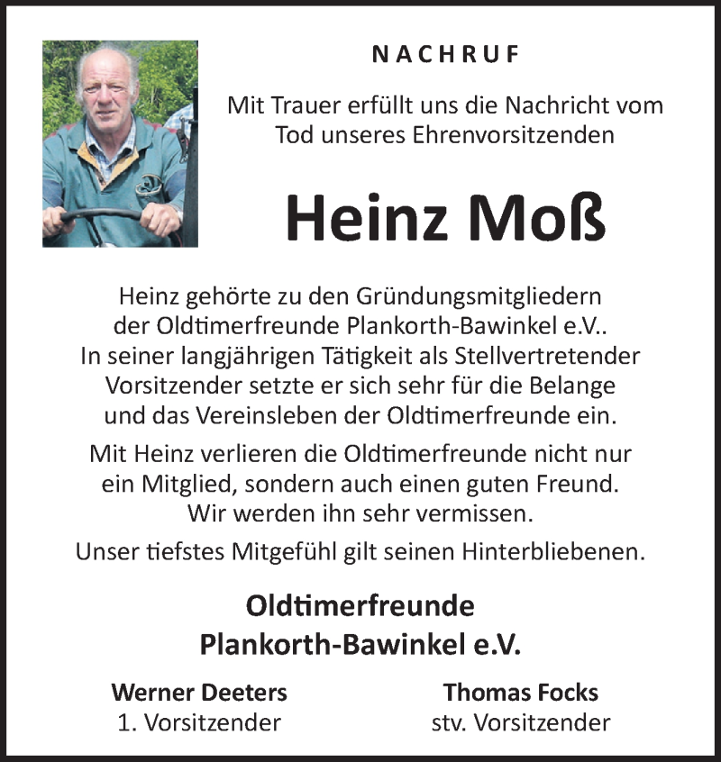  Traueranzeige für Heinz Moß vom 03.04.2021 aus Neue Osnabrücker Zeitung GmbH & Co. KG