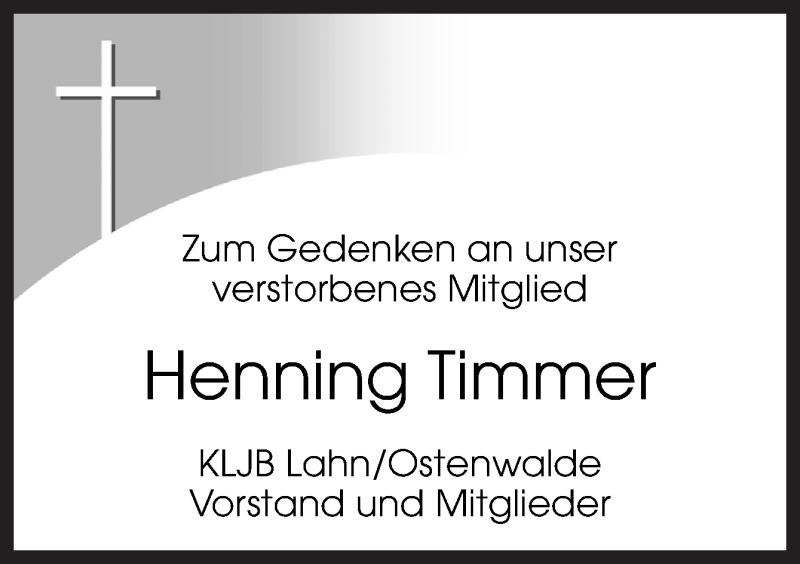  Traueranzeige für Henning Timmer vom 12.04.2021 aus Neue Osnabrücker Zeitung GmbH & Co. KG