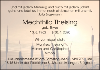 Traueranzeige von Mechthild Theising von Neue Osnabrücker Zeitung GmbH & Co. KG