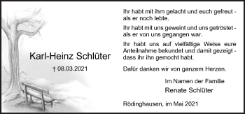 Traueranzeige von Karl-Heinz Schlüter von Neue Osnabrücker Zeitung GmbH & Co. KG