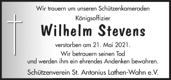 Traueranzeige von Wilhelm Stevens von Neue Osnabrücker Zeitung GmbH & Co. KG