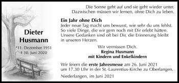 Traueranzeige von Dieter Husmann von Neue Osnabrücker Zeitung GmbH & Co. KG