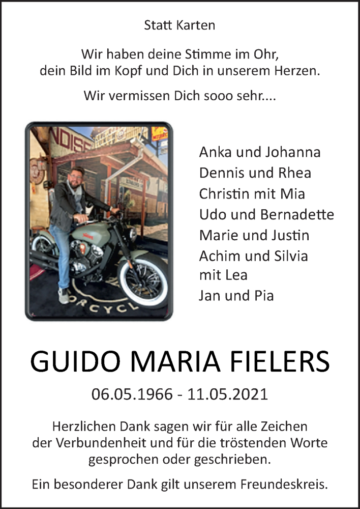  Traueranzeige für Guido Maria Fielers vom 26.06.2021 aus Neue Osnabrücker Zeitung GmbH & Co. KG