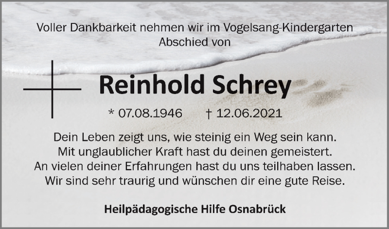  Traueranzeige für Reinhold Schrey vom 26.06.2021 aus Neue Osnabrücker Zeitung GmbH & Co. KG