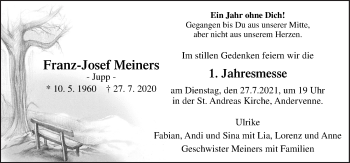 Traueranzeige von Franz-Josef Meiners von Neue Osnabrücker Zeitung GmbH & Co. KG