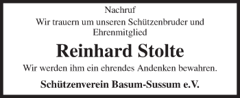 Traueranzeige von Reinhard Stolte von Neue Osnabrücker Zeitung GmbH & Co. KG