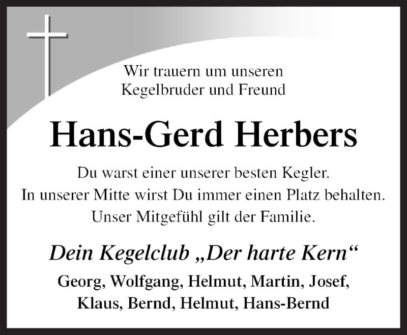  Traueranzeige für Hans-Gerd Herbers vom 18.09.2021 aus Neue Osnabrücker Zeitung GmbH & Co. KG