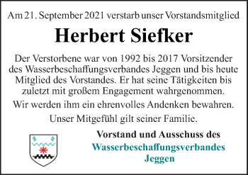 Traueranzeige von Herbert Siefker von Neue Osnabrücker Zeitung GmbH & Co. KG
