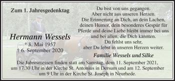 Traueranzeige von Hermann Wessels von Neue Osnabrücker Zeitung GmbH & Co. KG