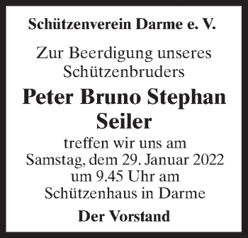 Traueranzeige von Peter Bruno Stephan Stephan von Neue Osnabrücker Zeitung GmbH & Co. KG