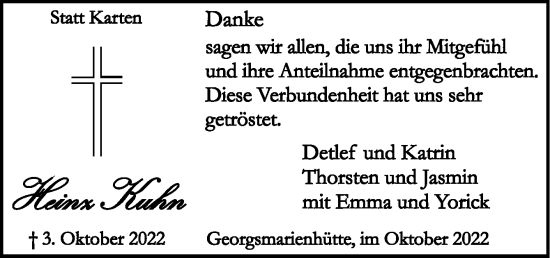 Traueranzeige von Heinz Kuhn von Neue Osnabrücker Zeitung GmbH & Co. KG