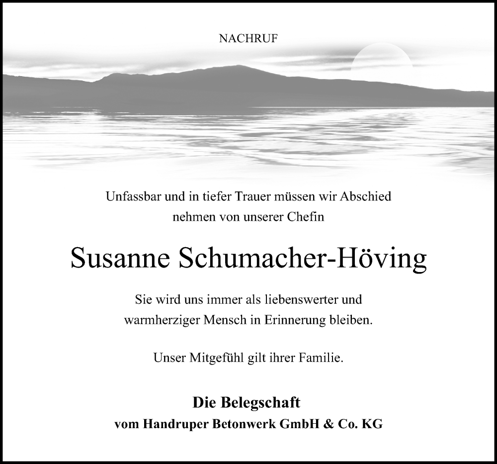  Traueranzeige für Susanne Schumacher-Höving vom 08.10.2022 aus Neue Osnabrücker Zeitung GmbH & Co. KG