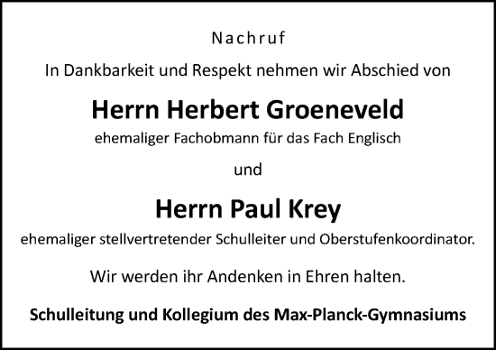 Traueranzeige von Herbert und Paul  von DK Medien GmbH & Co. KG