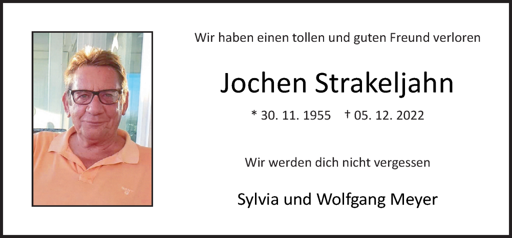  Traueranzeige für Jochen Strakeljahn vom 17.12.2022 aus Neue Osnabrücker Zeitung GmbH & Co. KG