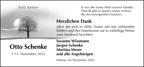 Traueranzeige von Otto Schenke von Neue Osnabrücker Zeitung GmbH & Co. KG