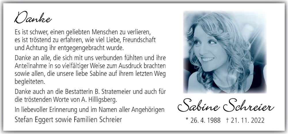  Traueranzeige für Sabine Schreier vom 17.12.2022 aus Neue Osnabrücker Zeitung GmbH & Co. KG