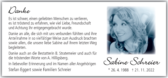 Traueranzeige von Sabine Schreier von Neue Osnabrücker Zeitung GmbH & Co. KG