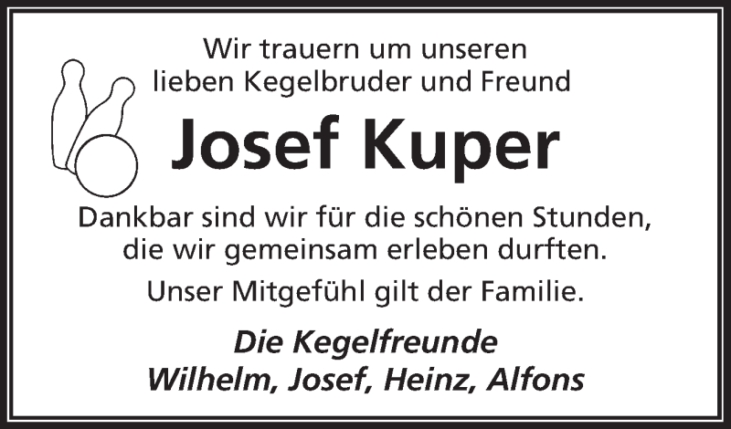 Traueranzeige für Josef Kuper vom 18.02.2022 aus Neue Osnabrücker Zeitung GmbH & Co. KG