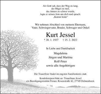 Traueranzeige von Kurt Jessel von Neue Osnabrücker Zeitung GmbH & Co. KG