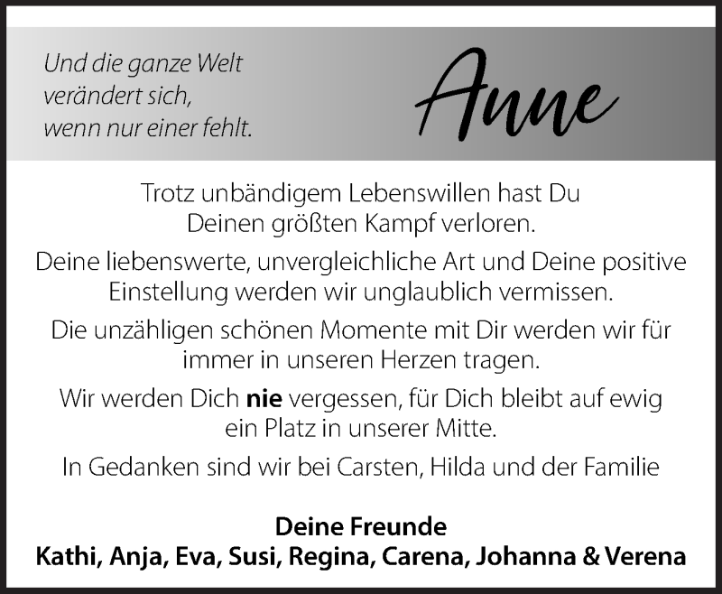  Traueranzeige für Anne Buse vom 29.03.2022 aus Neue Osnabrücker Zeitung GmbH & Co. KG