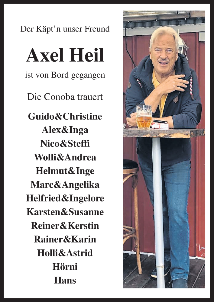  Traueranzeige für Axel Heil vom 12.03.2022 aus Neue Osnabrücker Zeitung GmbH & Co. KG