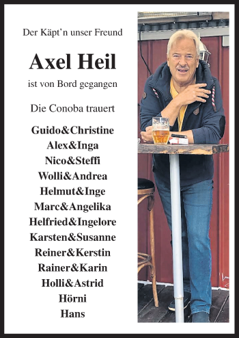 Traueranzeige von Axel Heil von Neue Osnabrücker Zeitung GmbH & Co. KG