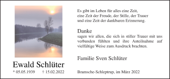 Traueranzeige von Ewald Schlüter von Neue Osnabrücker Zeitung GmbH & Co. KG