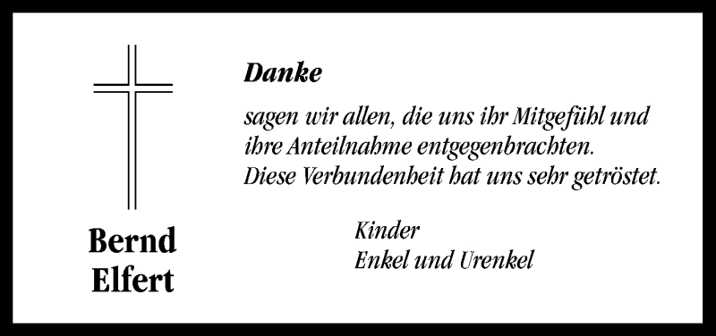  Traueranzeige für Bernd Elfert vom 23.04.2022 aus Neue Osnabrücker Zeitung GmbH & Co. KG