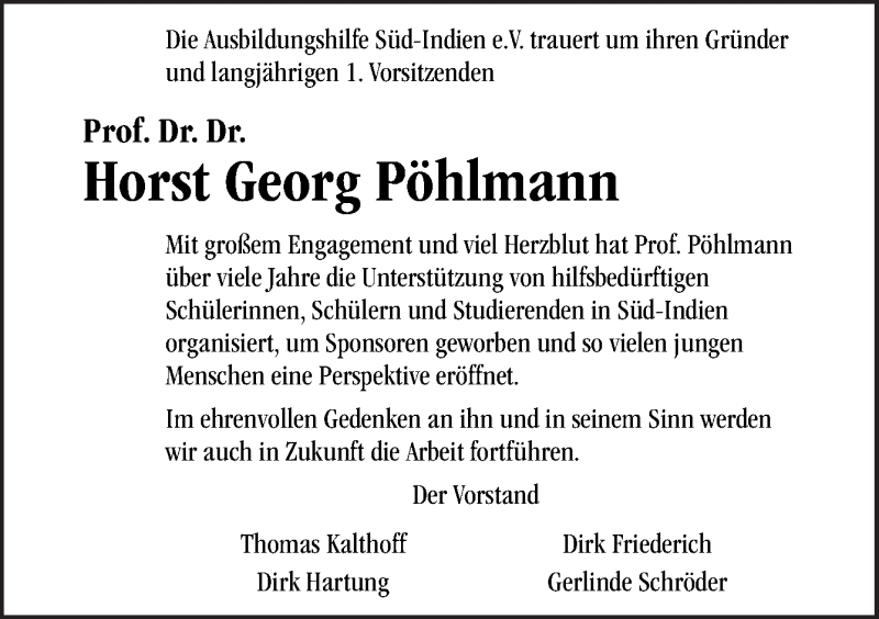  Traueranzeige für Horst Georg Pöhlmann vom 13.04.2022 aus Neue Osnabrücker Zeitung GmbH & Co. KG