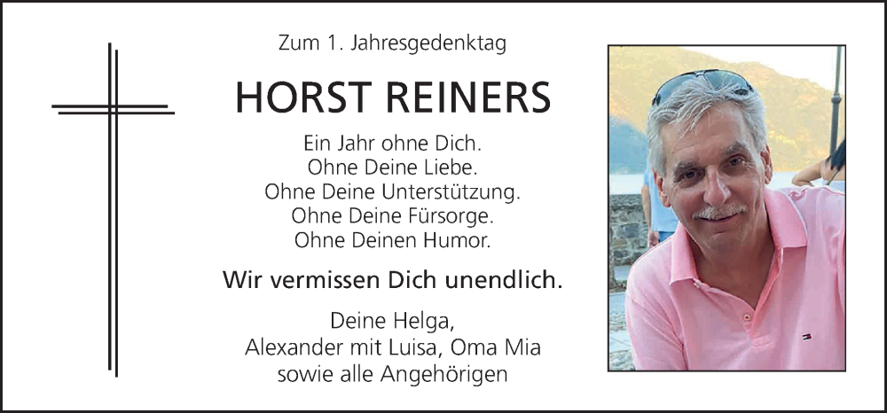  Traueranzeige für Horst Reiners vom 31.05.2022 aus Neue Osnabrücker Zeitung GmbH & Co. KG