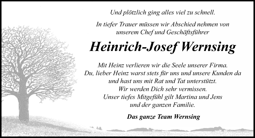  Traueranzeige für Heinrich-Josef Wernsing vom 19.07.2022 aus Neue Osnabrücker Zeitung GmbH & Co. KG