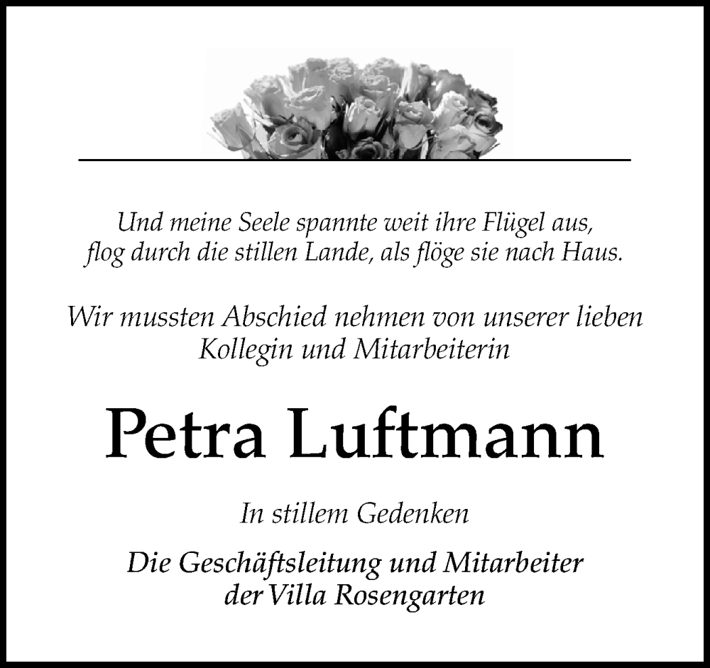  Traueranzeige für Petra Luftmann vom 16.07.2022 aus DK Medien GmbH & Co. KG