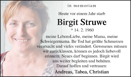 Traueranzeige von Birgit Struwe von Neue Osnabrücker Zeitung GmbH & Co. KG