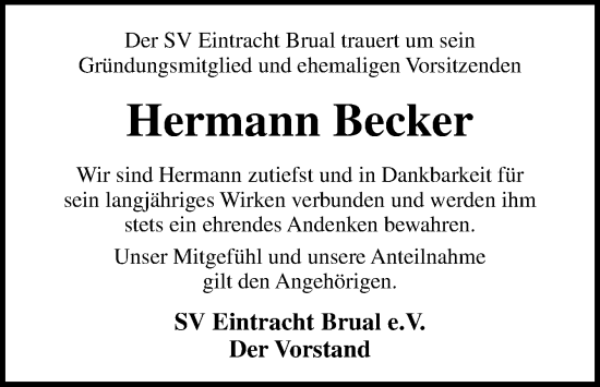 Traueranzeige von Hermann Becker von Neue Osnabrücker Zeitung GmbH & Co. KG