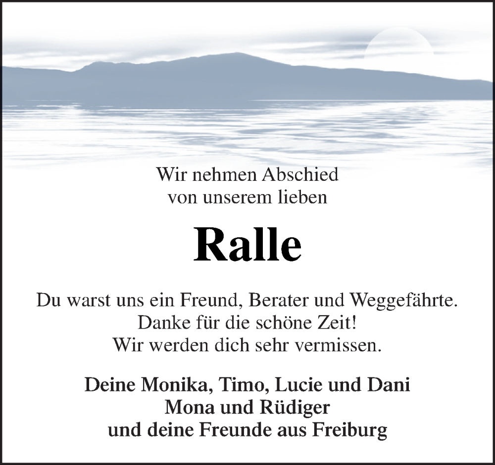  Traueranzeige für Ralf Loheider vom 10.09.2022 aus Neue Osnabrücker Zeitung GmbH & Co. KG