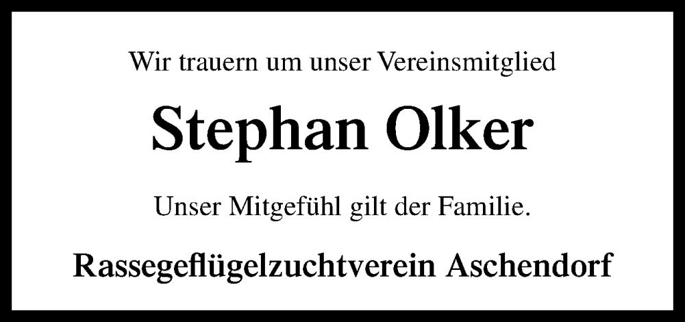  Traueranzeige für Stephan Olker vom 28.09.2022 aus Neue Osnabrücker Zeitung GmbH & Co. KG