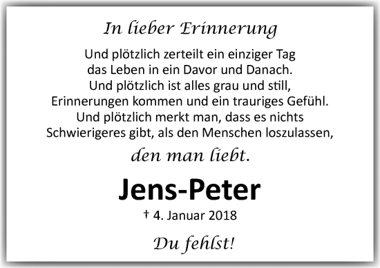 Traueranzeige von Jens-Peter Gorn von Neue Osnabrücker Zeitung GmbH & Co. KG