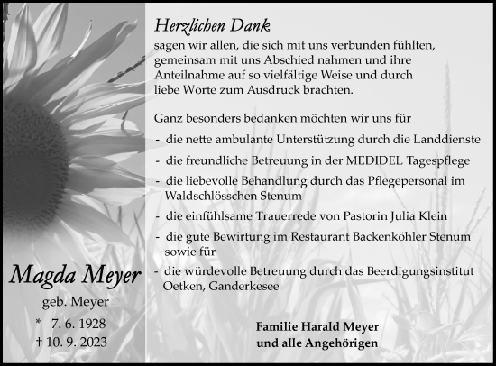 Traueranzeige von Magda Meyer von DK Medien GmbH & Co. KG