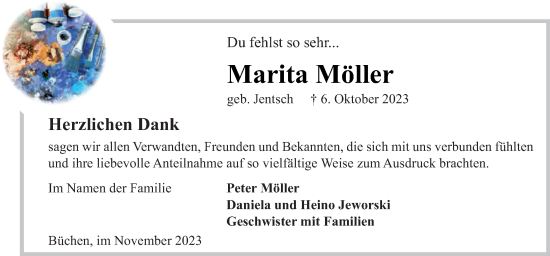 Traueranzeige von Marita Möller von Neue Osnabrücker Zeitung GmbH & Co. KG