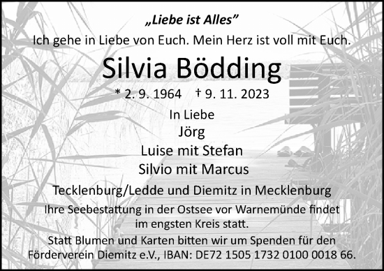 Traueranzeige von Silvia Bödding von Neue Osnabrücker Zeitung GmbH & Co. KG