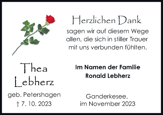 Traueranzeige von Thea Lebherz von DK Medien GmbH & Co. KG