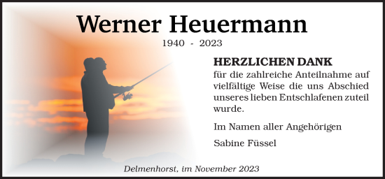Traueranzeige von Werner Heuermann von DK Medien GmbH & Co. KG