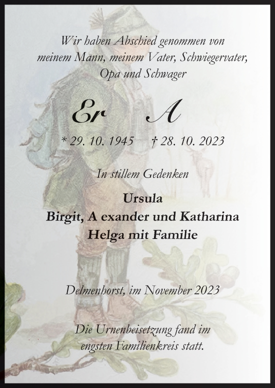 Traueranzeige von Ernst Apel von DK Medien GmbH & Co. KG