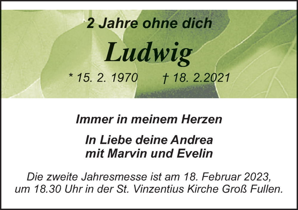  Traueranzeige für Ludwig Benner vom 15.02.2023 aus Neue Osnabrücker Zeitung GmbH & Co. KG