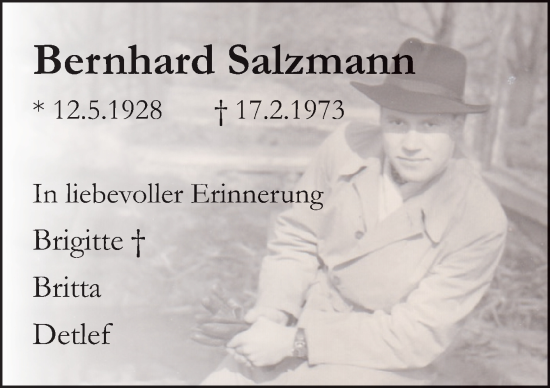 Traueranzeige von Bernhard Salzmann von DK Medien GmbH & Co. KG